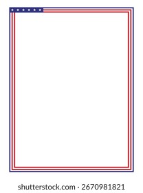 American flag theme vertical style rectangular square frame or border template USA red blue for independence day document, invitation decorative 4th July patriotic celebrations	