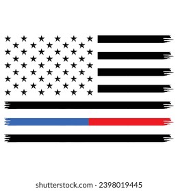 American Flag Thin Blue and Red Line t-shirt design