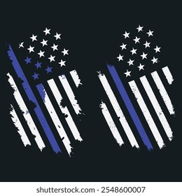 Bandeira Americana Fina Azul e Linha Vermelha