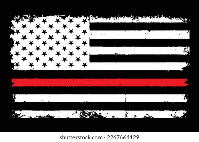 American Flag Thin Red Line Design