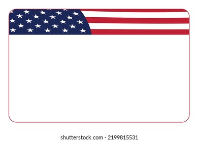 american flag top border frame illusgration for patriotic holiday and celebration events