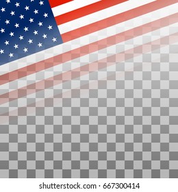 American flag with transparency effect