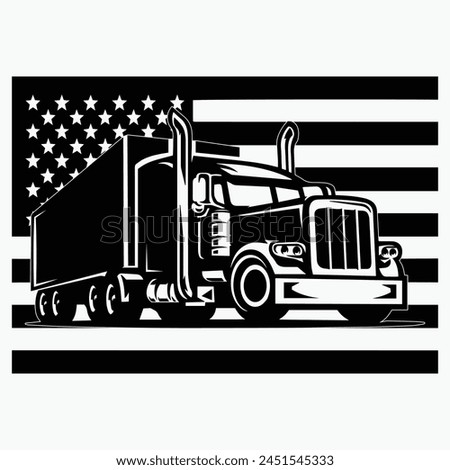 American Flag Truck Vector, Truck American Flag, Best Vector