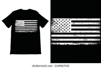 Diseño de vectores de camisetas de la bandera estadounidense, Tee de la bandera ondulada, Camisa de la bandera vertical con problemas, Orgullo americano, Estrellas, Rayas,