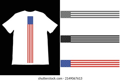 Diseño de vectores de camisetas de la bandera estadounidense, Tee de la bandera ondulada, Camisa de la bandera vertical con problemas, Orgullo americano, Estrellas, Rayas,