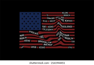 AMERICAN FLAG WITH typographic slogan for t-shirt prints, posters and other uses.