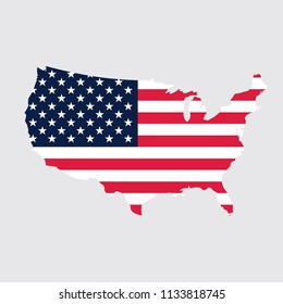 American flag or Flag of the United States symbol icon on background vector
