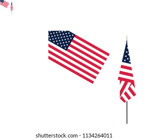American flag or Flag of the United States symbol icon on background vector
