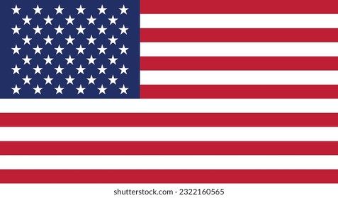 American Flag, USA, America holidays. 4 july banner in flat style