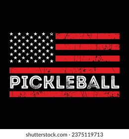 american flag, usa flag pickleball tshirt designs vector