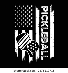 american flag, usa flag pickleball tshirt designs vector