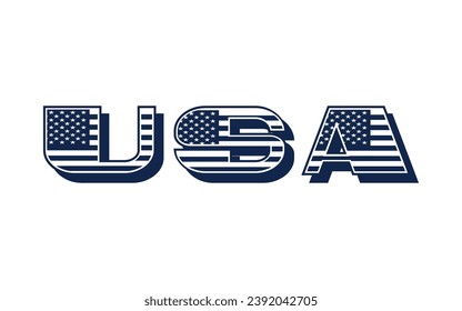 American flag usa text design vector