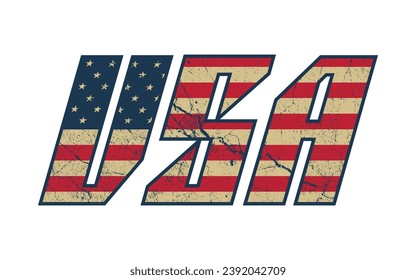 American flag usa text design vector