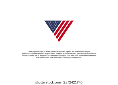 american flag and usa triangle logo