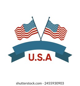 american flag usa, united states of america, isolated vector graphic 