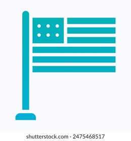 Bandera Estadounidense, Icono Del Vector De La Bandera De Estados Unidos. Icono de Vector de degradado aislado.