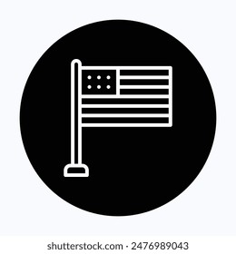 American Flag, Usa Flag Vector Icon. 