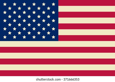 American flag, USA flag. Vector illustration. 