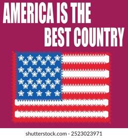 American flag using zigzag tool on it in Adobe Illustrator and it looks cool . American flag vector.