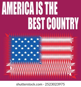 American flag using zigzag tool on it in Adobe Illustrator and it looks cool . American flag vector.