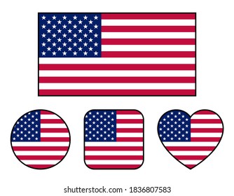 American flag variation set (with border)