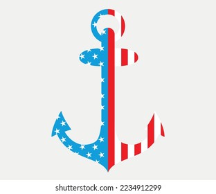 American flag vector anchor clipart  svg