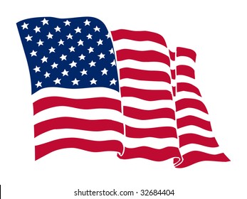 American flag, vector color Illustration