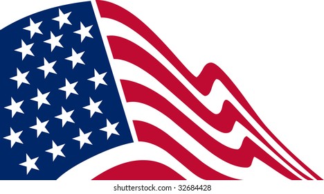 American flag, vector color Illustration