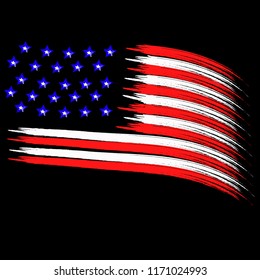 American flag vector design arts.