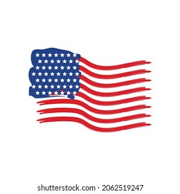 american flag vector design logo