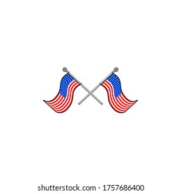 ilustración de diseño de vector de bandera estadounidense