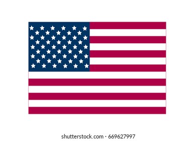 American flag in vector format on white background.