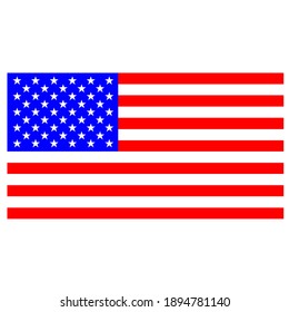 american flag vector with horizontal position, american flag illustration