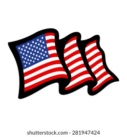 American flag vector icon