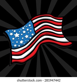 American flag vector icon