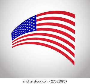 American Flag Vector. Vector Icon Illustration Flag United States of America For Your Business And Fashion Presentation