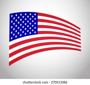 American Flag Vector. Vector Icon Illustration Flag For Your Business Presentations And Fashion Presentation
