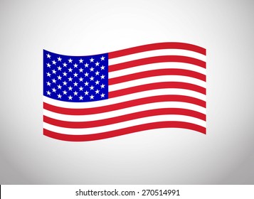 American Flag Vector. Vector Icon Illustration Flag For Your Business Presentations And Fashion Presentation