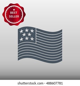 American Flag Vector Icon Illustration