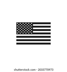 Icono vectorial de bandera estadounidense aislado en fondo blanco. Ilustración vectorial. Eps 10