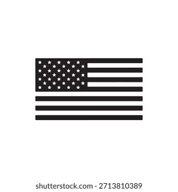 Ícone do vetor da bandeira americana no fundo branco.