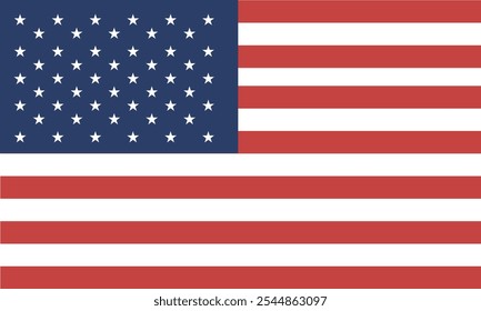  Icono del Vector de la bandera estadounidense, que simboliza a Estados Unidos, el patriotismo y el orgullo nacional