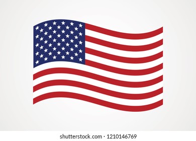 American flag vector icon. The Flag Of The United States Of America.