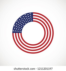 American flag vector icon. The Flag Of The United States Of America.