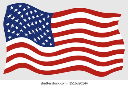 American flag vector icons, flat design