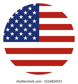 American flag vector icons, flat design