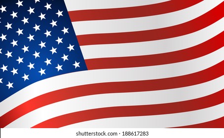 American Flag. Vector illustration.