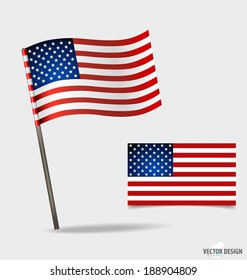 American Flag. Vector illustration.