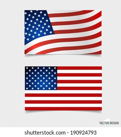 American Flag. Vector illustration.