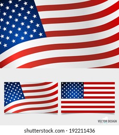 American Flag. Vector illustration.
